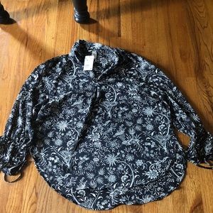 H&M Black and White Floral Shirt